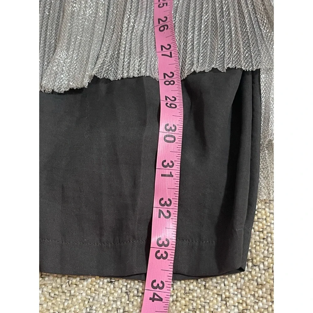 Anthropologie Maeve Metallic Silver Skirted Pants NWT Size 6 (Small) - Picture 11 of 13